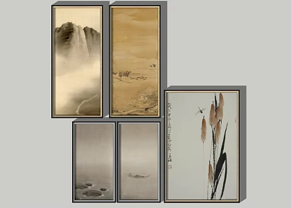 New Chinese Landscape Painting Decorative Hanging Painting 3d model