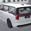 White MPV Car Model 009 With Modern Front Grille And Exterior Design Features