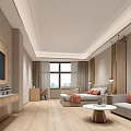 Modern Minimalist Living Room Interior With Sofa TV Unit And Coffee Table