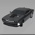 Gray Two Door Muscle Car With Sleek Design Hood Scoop And Reflective Surface