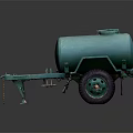 Green Fuel Tank Trailer With Single Wheel Storage Tank And Hitch