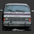 Vintage White and Red Van with Classic Exterior Design and Retro Styling