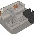 Double sofa Multi-person sofa Corner sofa 3d model