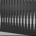 Black Modern Room Divider With Slatted Geometric Design In White Interior