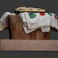 Traditional Handmade Flatbread Served In Wooden Basket With Embroidered Cloth