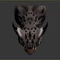 Lynx Head 3D Model With Tufted Ears Red Eyes Sharp Teeth Spotted Fur