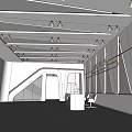 Modern lobby front desk 3d model