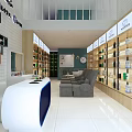 Specialty Store Interior Design With Shelves Displaying Various Products Comfortable Seating And Modern Counter