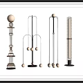 Unique Design Floor Lamps With Various Stand Structures And Decorative Bulbs 3d model