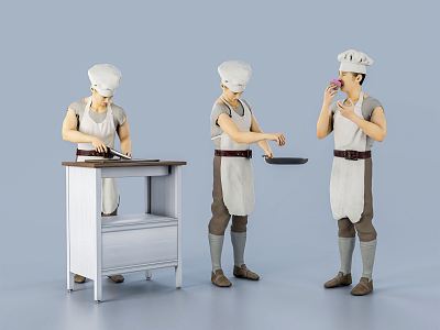 Modern man chef male chef cake maker western chef chopping board console hotel senior chef model