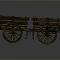 Two Vintage Wooden Hand Carts With Classic Design And Wooden Wheels
