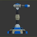 Futuristic Sci Fi Weapon With Blue Gray Mechanical Design And Tower Structure 3d model