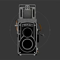 Vintage Rolleiflex Twin Lens Reflex Digital Camera With Retro Metal Body Design