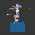Tower defense sentry tower air defense watchtower observatory tower loft 3d model