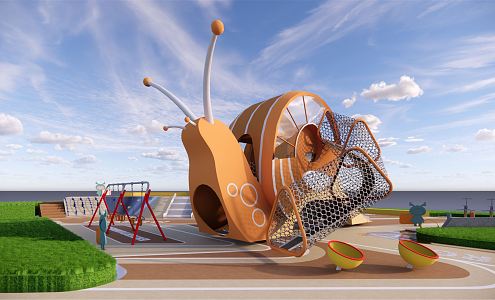 Modern children's play area Children's activity area 3d model