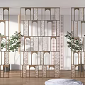 Modern partition metal glass partition 3d model