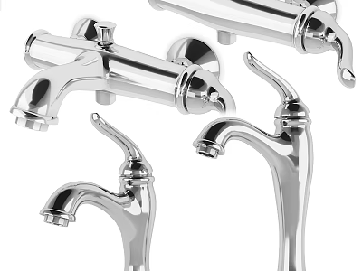 Modern Chrome Faucet Designs for Bathroom and Kitchen Sink Applications 3d model