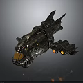 Futuristic Spacecraft with Streamlined Body Cockpit Engines for Interstellar Exploration