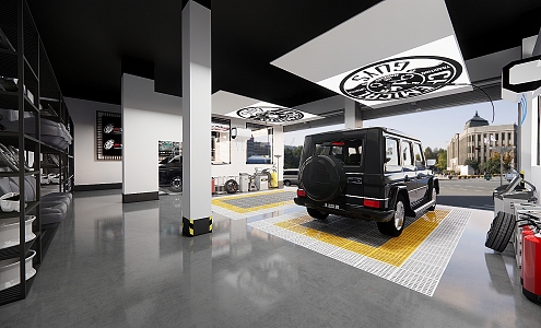 INDUSTRIAL LOFT AUTO STORE 3d model