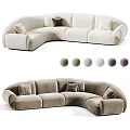 Modern Curved Large Sectional Sofa With Multiple Optional Fabric Colors For Cozy Home Living Room