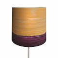 Modern Stylish Floor Lamp With Striped Fabric Shade And Sleek White Metal Stand