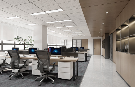 Modern public office area 3d model