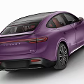 Sleek Purple Electric Coupe SUV Car With Red Interior And Modern Sporty Design