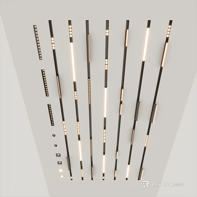 Modern Downlights and Spotlights with Recessed LED Design for Home Ceiling Lighting 3d model 