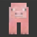 Pixelated Pink Pig Creature Character In Low Poly 3D Game Art Render 3d model