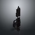 Black Tactical Weapon With Ergonomic Grip And Complex Metallic Structure Design 3d model