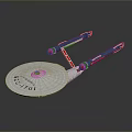 Detailed U.S.S. Enterprise Model With Disc Shaped Structure Blue Engines And Red Lights