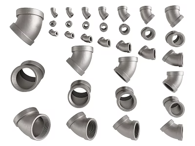 Plumbing Pipe Fittings Including Elbows Couplings Tees And Connectors For Industrial And Residential Plumbing Systems 3d model