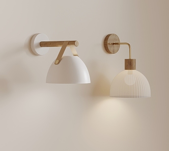 French Cream Wall Lamp 3d model