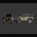Toy Off Road Cars With Camouflage And White Colors On Gray Background