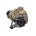 Camouflage Tactical Helmet with Number 23 Marking and Communication Accessories for Protection