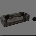 Luxurious Modern Two Seater Sofa With Velvet Upholstery Golden Accents And Decorative Pillows