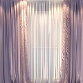 Soft Purple Curtains With Sheer Layers And Pleated Design For Elegant Light