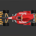 Red Racing Car With Marlboro Logo STP Branding Streamlined Body And Wheels