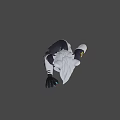 White Fur Anthropomorphic Snow Leopard Game Character With Blue Nose Green Eyes And Waving Hand