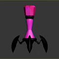 Modern Pink Decorative Equipment With Black Winged Base And Unique Design