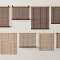 Various Natural Wood Bamboo Window Blinds With Woven Patterns For Home Decoration