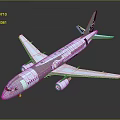 White And Blue Passenger Airplane With Modern Design Wings Engines And Fuselage