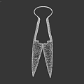 Vintage Rusty Metal Hardware Tool With Sharp Blades And Curved Handle