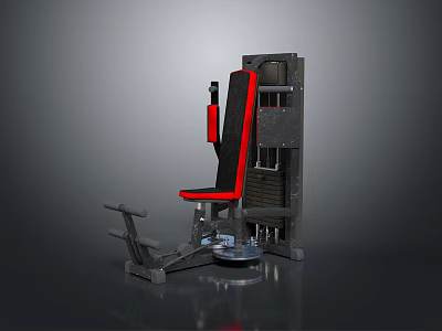 Black Red Multifunctional Home Gym Training Chair With Metal Frame And Ergonomic Design 3d model