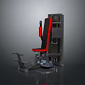 Black Red Multifunctional Home Gym Training Chair With Metal Frame And Ergonomic Design