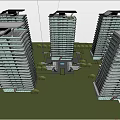 Modern High rise Residential Buildings With Waterfront And Lush Greenery