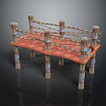 Wooden Boxing Ring Structure With Roped Sides And Wooden Platform Design