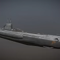 Gray Military Submarine Water Vessel With Vintage Exterior And Structural Design