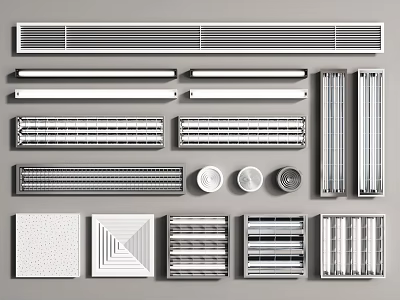 Modern Grille Light Fixtures with Various Designs Sizes and Styles for Indoor Lighting 3d model