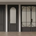 Black Double Doors With Glass Panels Modern Elegant Interior Design Frames